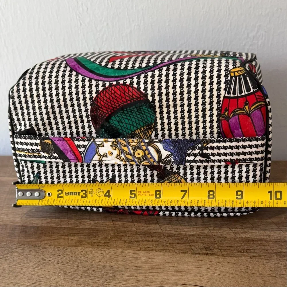 Vintage Christian Dior Large Cosmetic Case Hot Air Balloon Design Makeup Travel